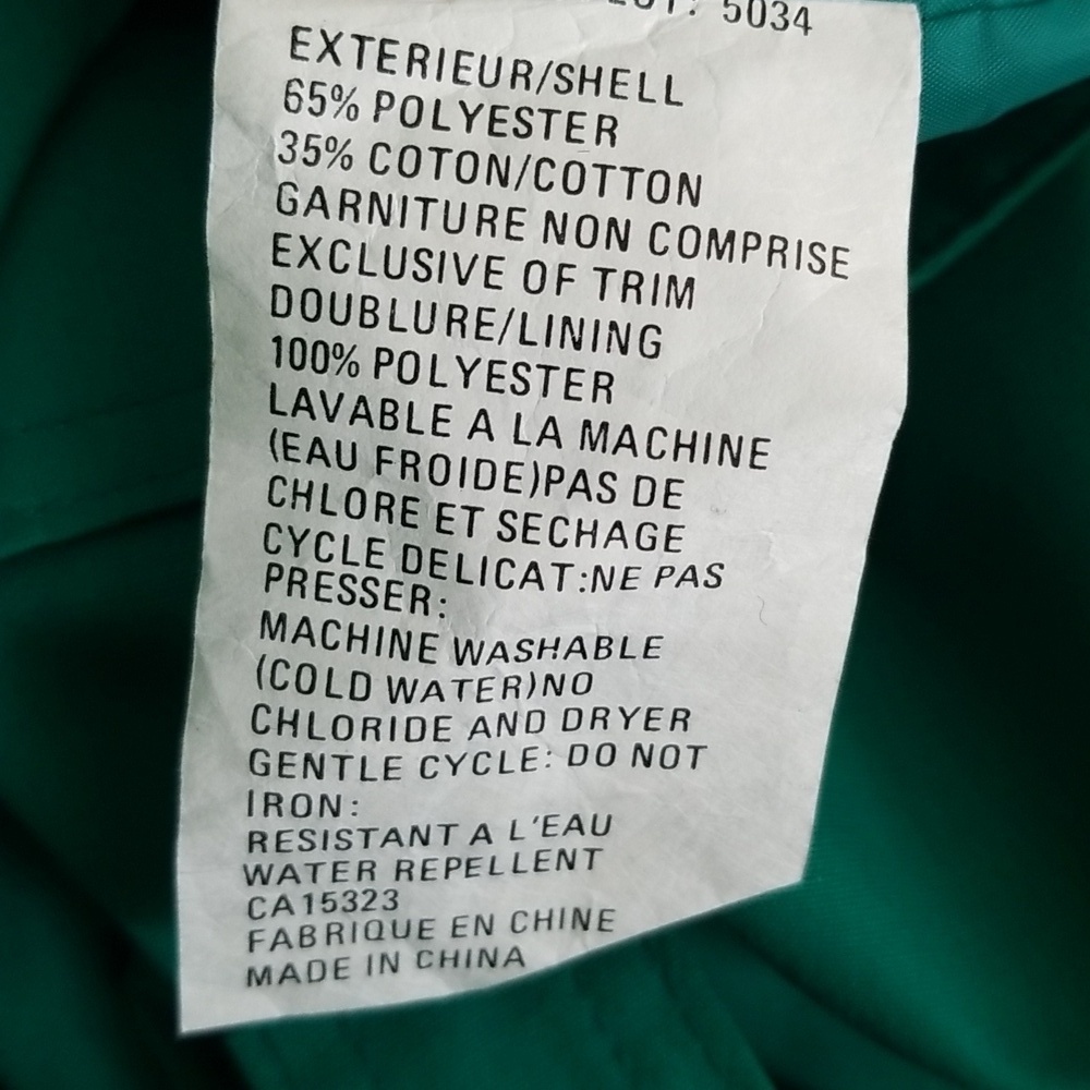 80s Vintage Emerald Spring Green Dopamine Trench Coat Maxi Lenght Size Large - Picture 13 of 13